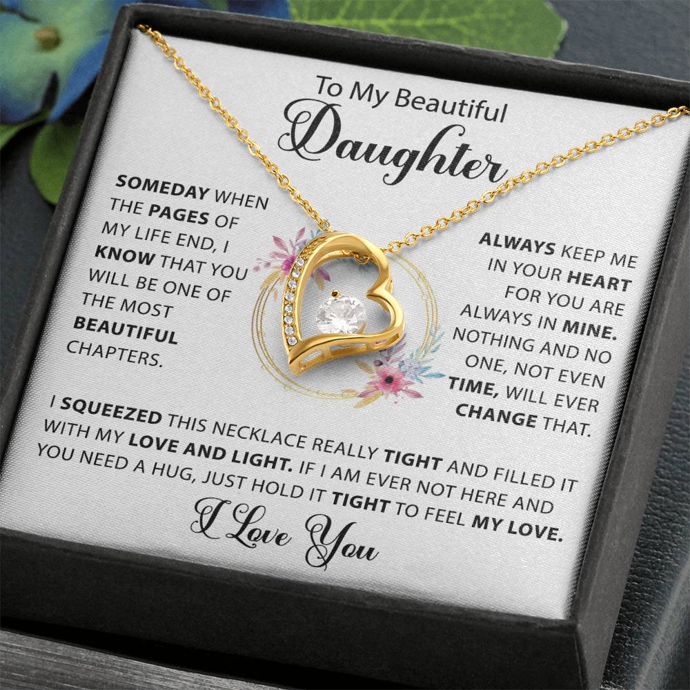 To My Beautiful Daughter -  Forever Love Necklace