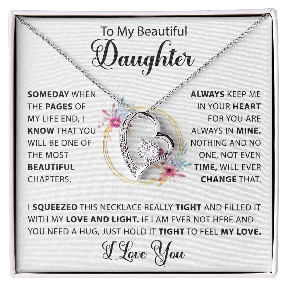To My Beautiful Daughter -  Forever Love Necklace
