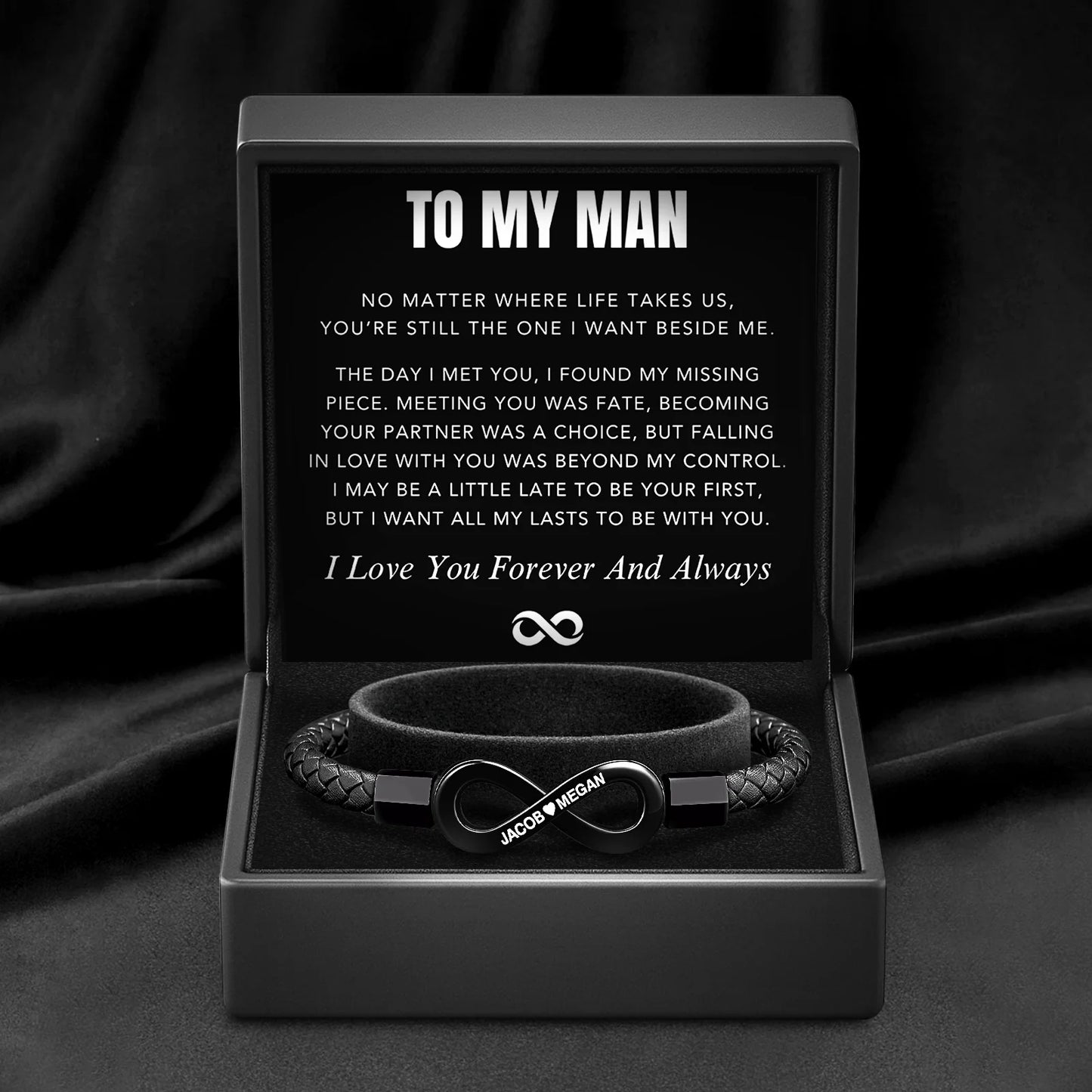 “To The Man I Love” Infinity Personalized Bracelet