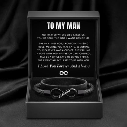 “To The Man I Love” Infinity Personalized Bracelet