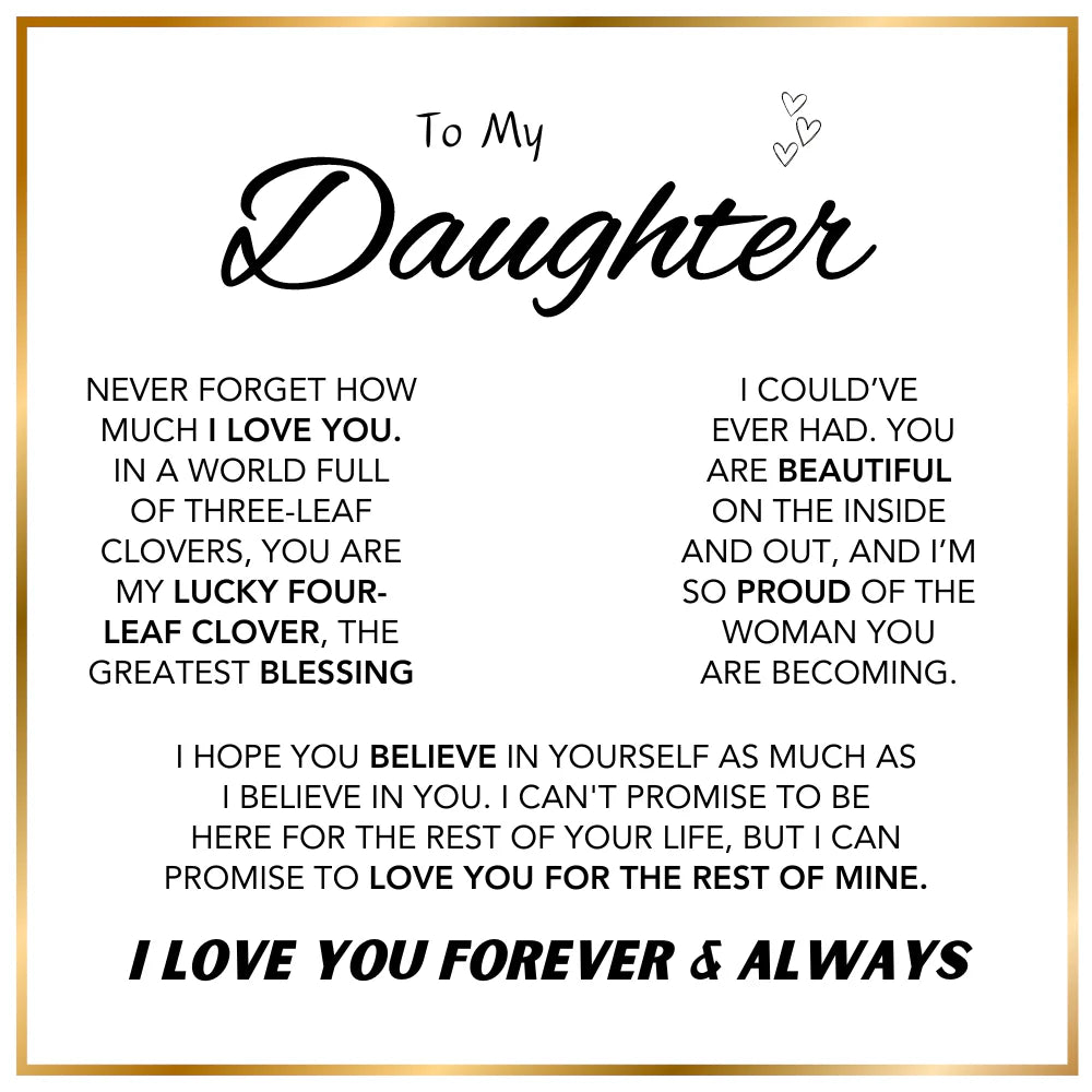 To My Daughter - Forever Lucky Charm – Heart Box