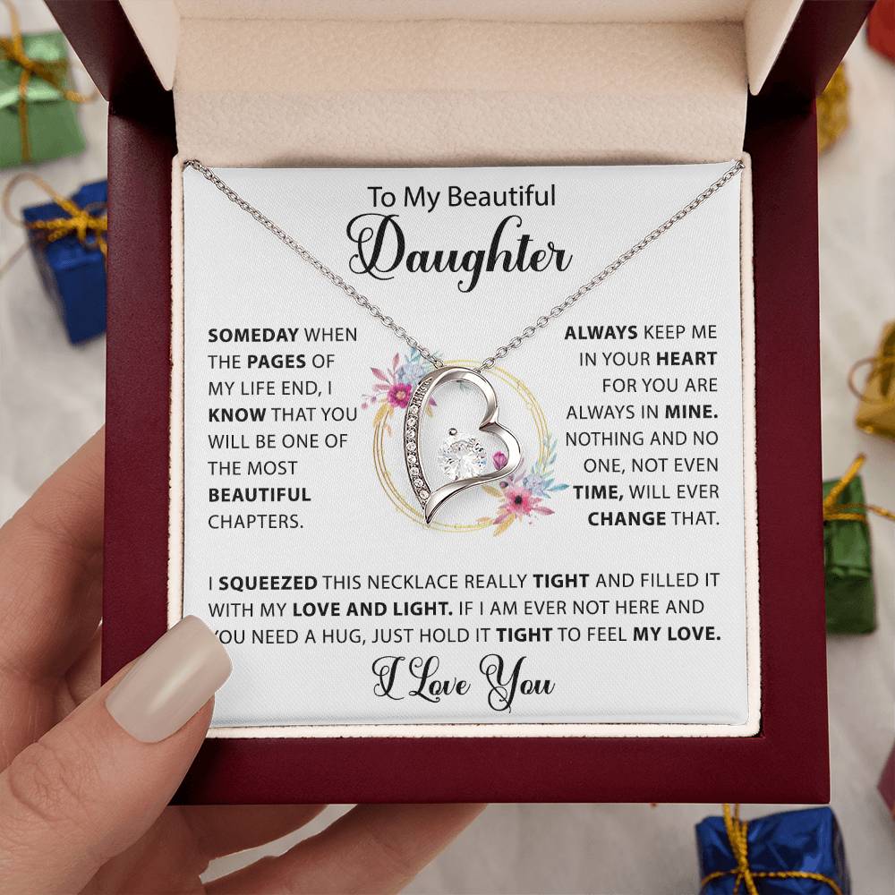 To My Beautiful Daughter -  Forever Love Necklace