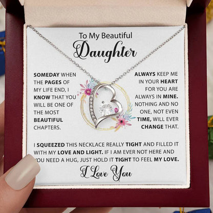 To My Beautiful Daughter -  Forever Love Necklace