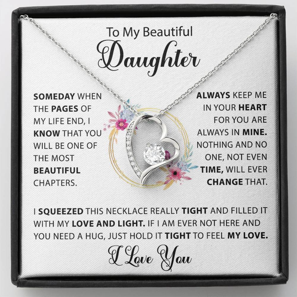 To My Beautiful Daughter -  Forever Love Necklace
