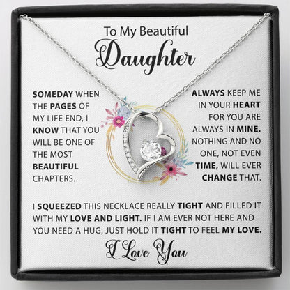 To My Beautiful Daughter -  Forever Love Necklace