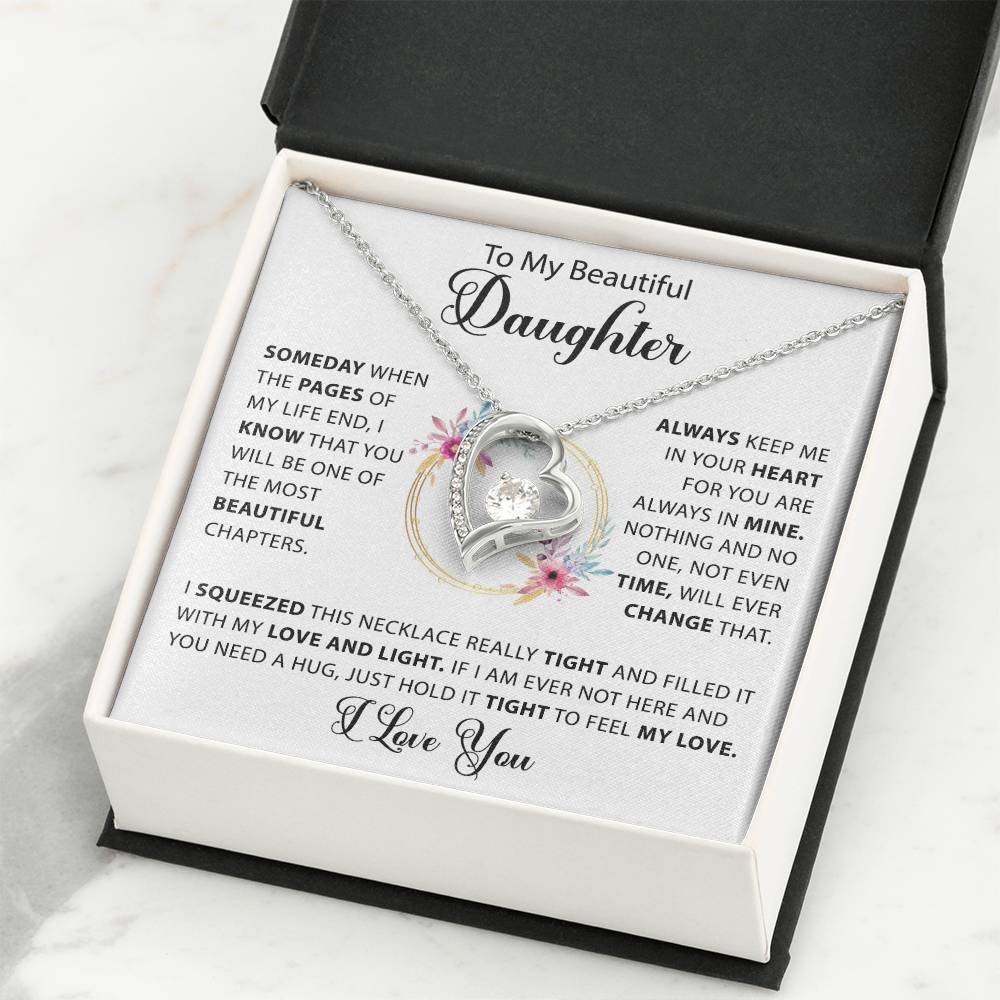 To My Beautiful Daughter -  Forever Love Necklace