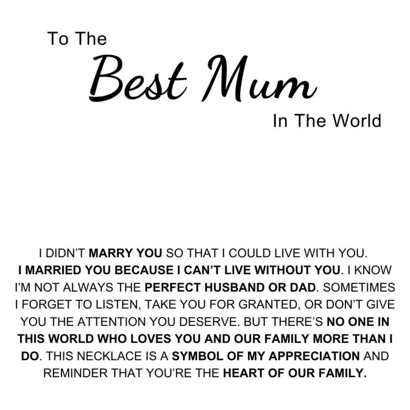 Charming Heart Necklace with Engraved Name Beads For Mum