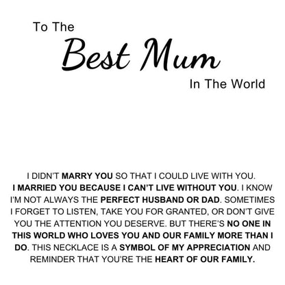 Charming Heart Necklace with Engraved Name Beads For Mum