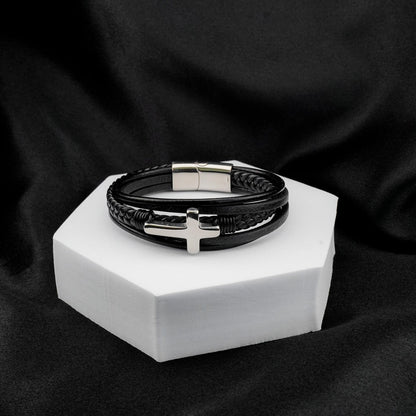 Grandson's Eternal Cross Faith Bracelet