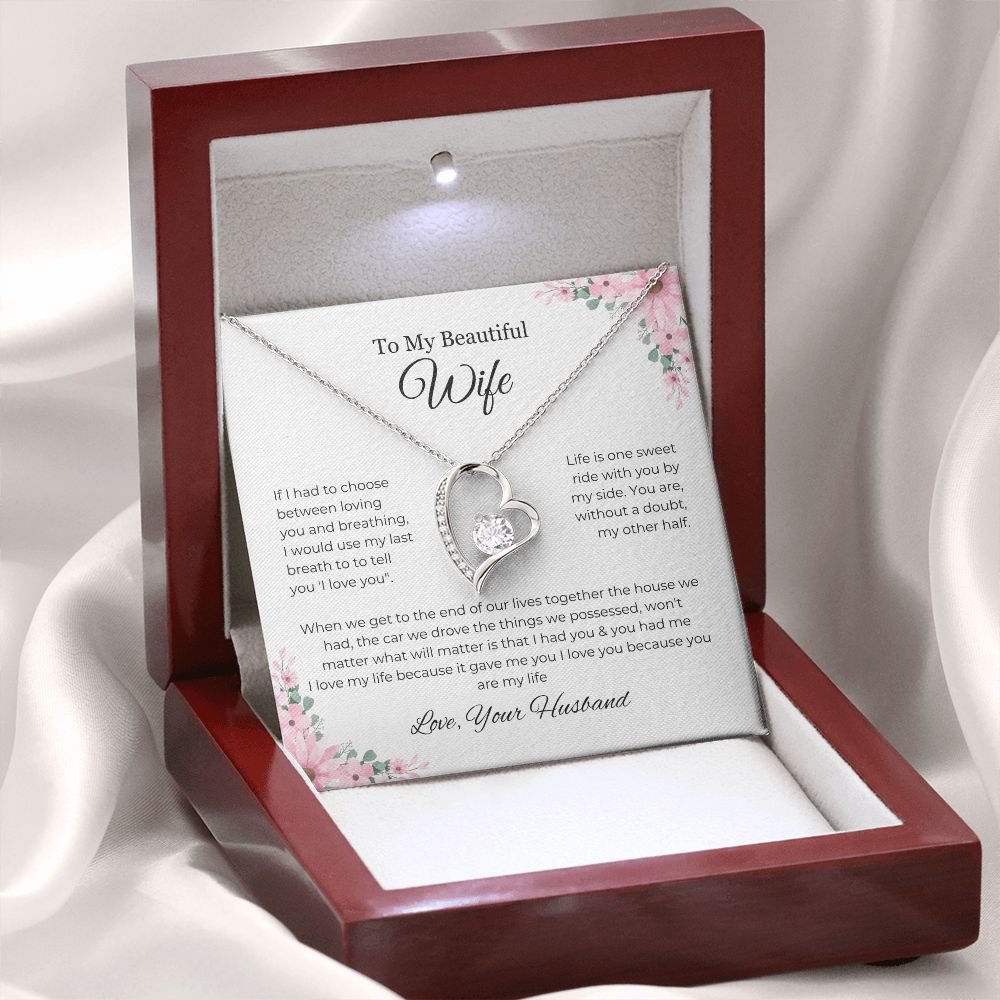 To My Beautiful Wife - Forever Love Necklace