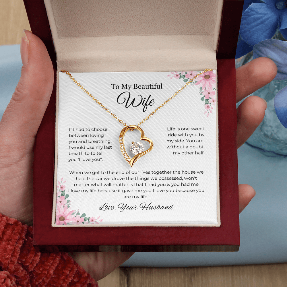 To My Beautiful Wife - Forever Love Necklace