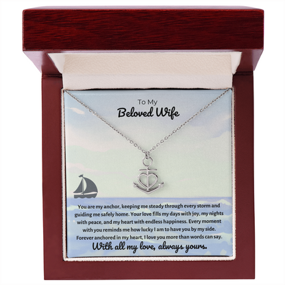 To My Wife – Anchor Pendant Necklace