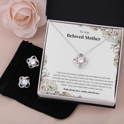 To My Mother – Love Knot Necklace & Earring Set