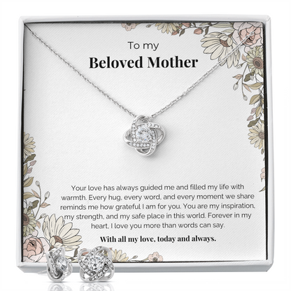To My Mother – Love Knot Necklace & Earring Set