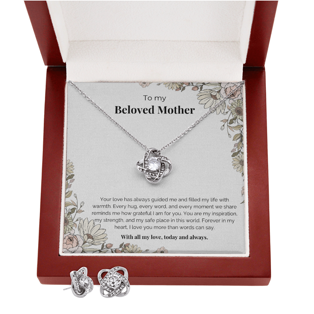 To My Mother – Love Knot Necklace & Earring Set