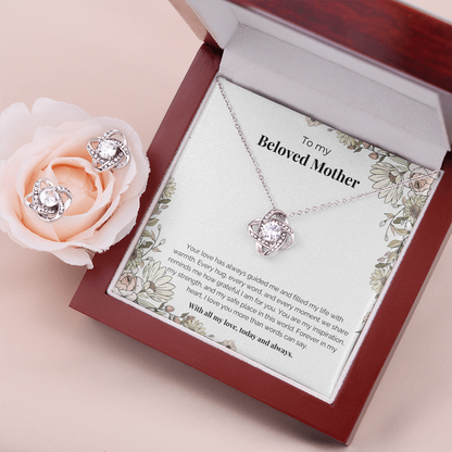 To My Mother – Love Knot Necklace & Earring Set