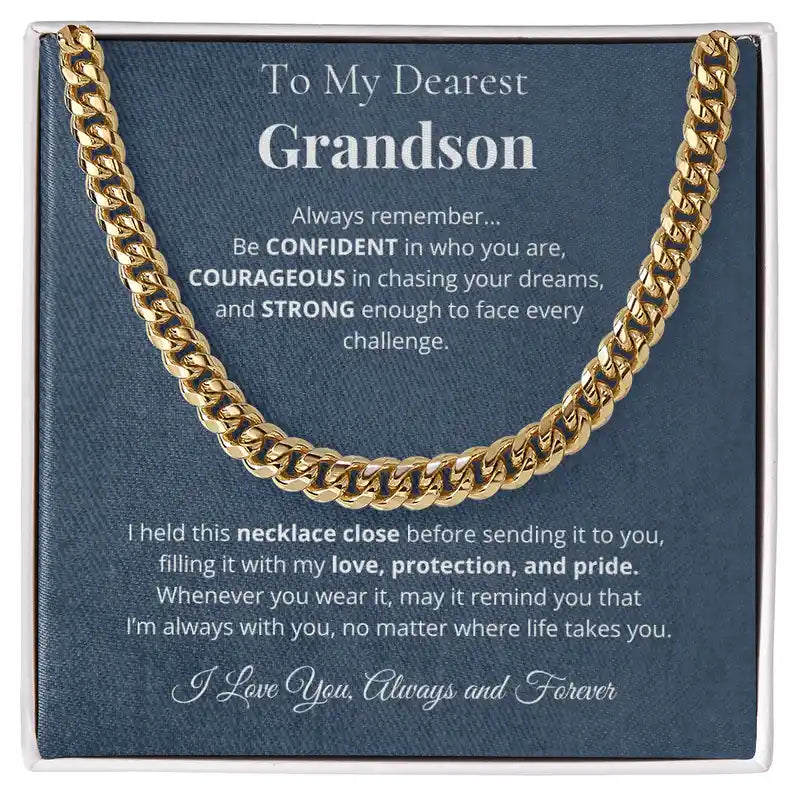 "To My Grandson"- Cuban Link Chain