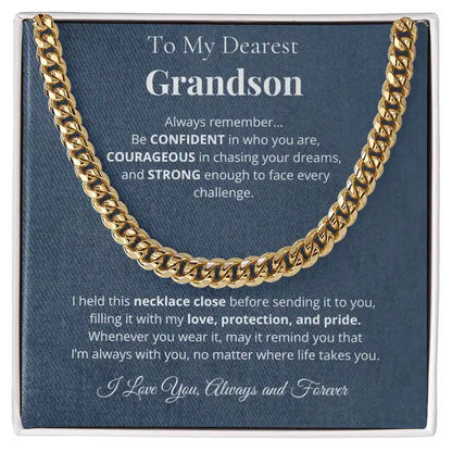 "To My Grandson"- Cuban Link Chain