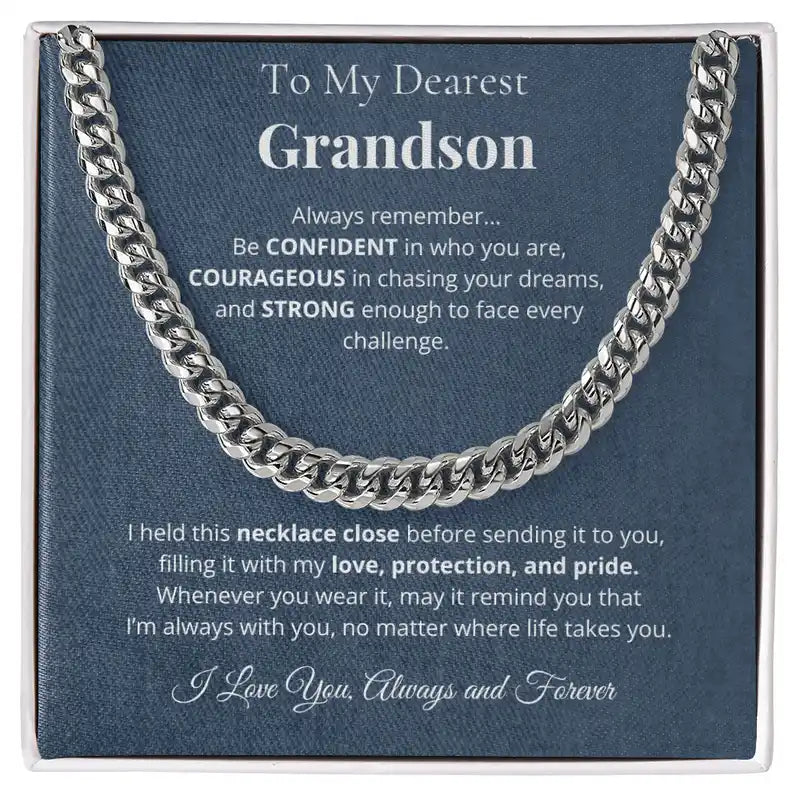 "To My Grandson"- Cuban Link Chain