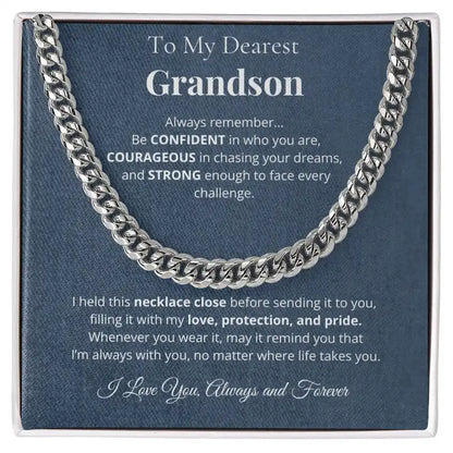 "To My Grandson"- Cuban Link Chain