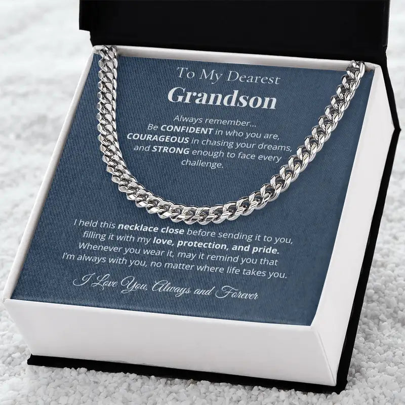 "To My Grandson"- Cuban Link Chain