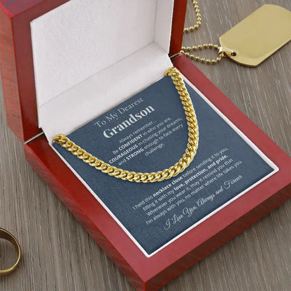 "To My Grandson"- Cuban Link Chain