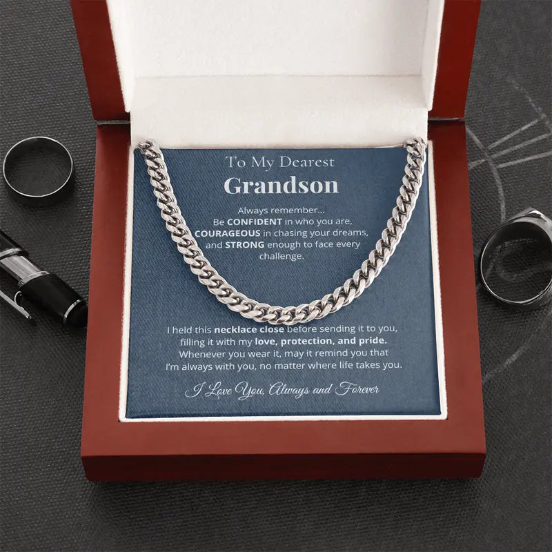 "To My Grandson"- Cuban Link Chain