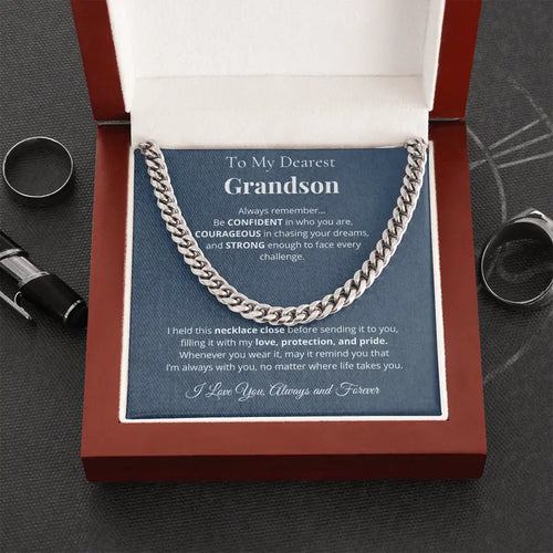 "To My Grandson"- Cuban Link Chain