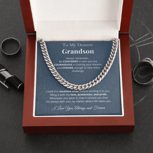 "To My Grandson"- Cuban Link Chain