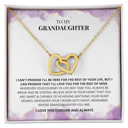 To My Granddaughter – Interlocking Hearts Necklace