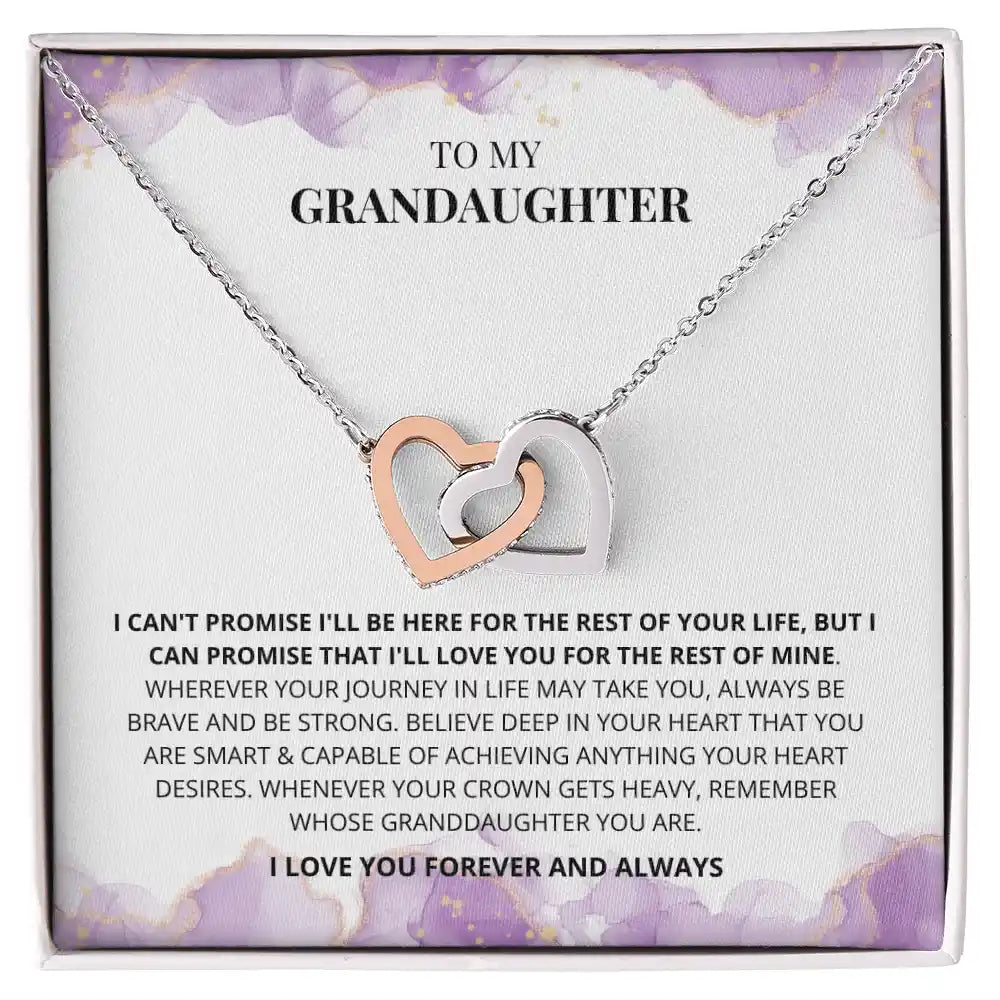 To My Granddaughter – Interlocking Hearts Necklace