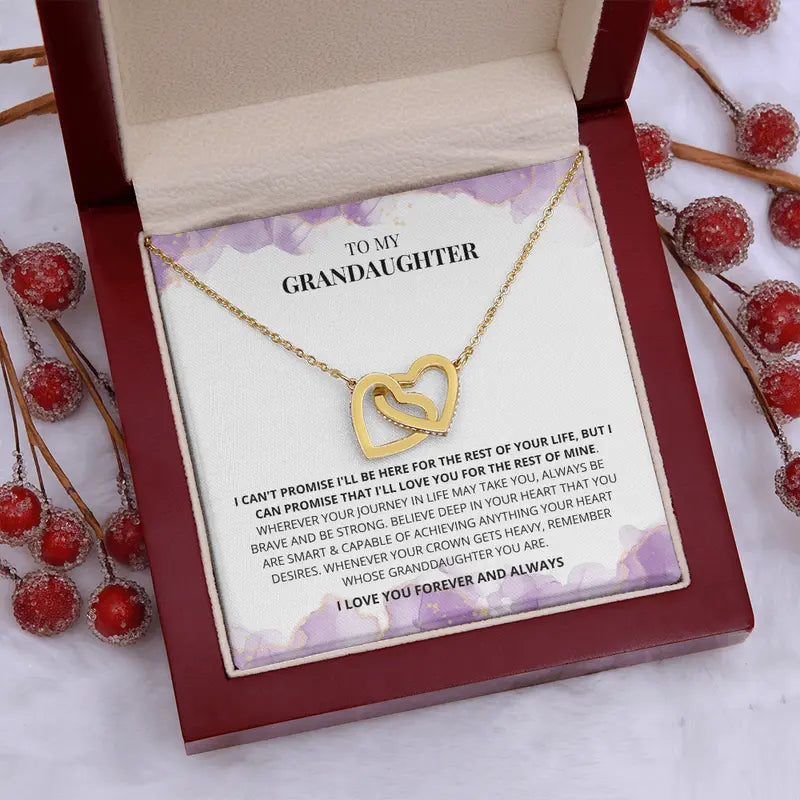 To My Granddaughter – Interlocking Hearts Necklace
