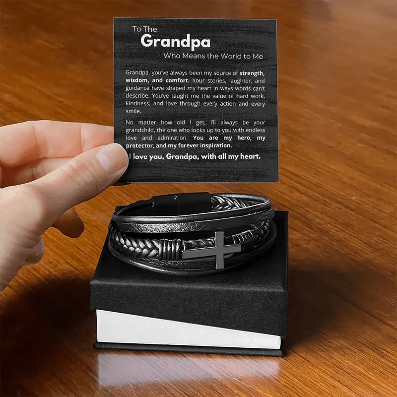 "To My Grandpa" Bracelet – Perfect Gift from Granddaughter or Grandson