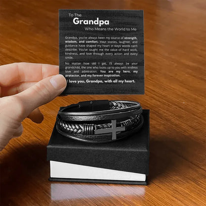 "To My Grandpa" Bracelet – Perfect Gift from Granddaughter or Grandson