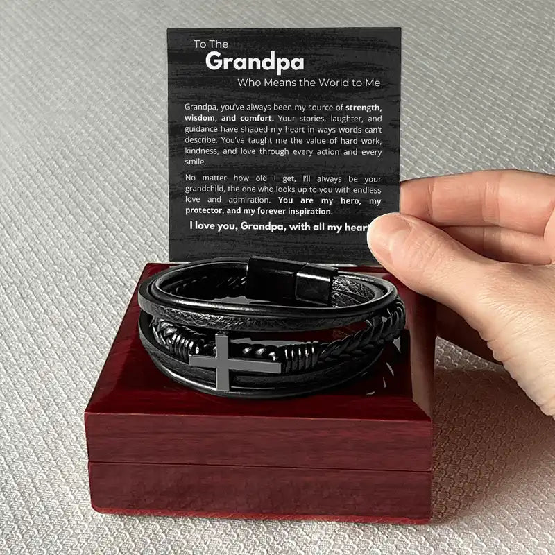 "To My Grandpa" Bracelet – Perfect Gift from Granddaughter or Grandson