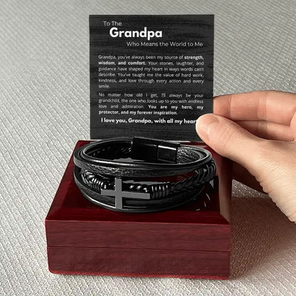 "To My Grandpa" Bracelet – Perfect Gift from Granddaughter or Grandson