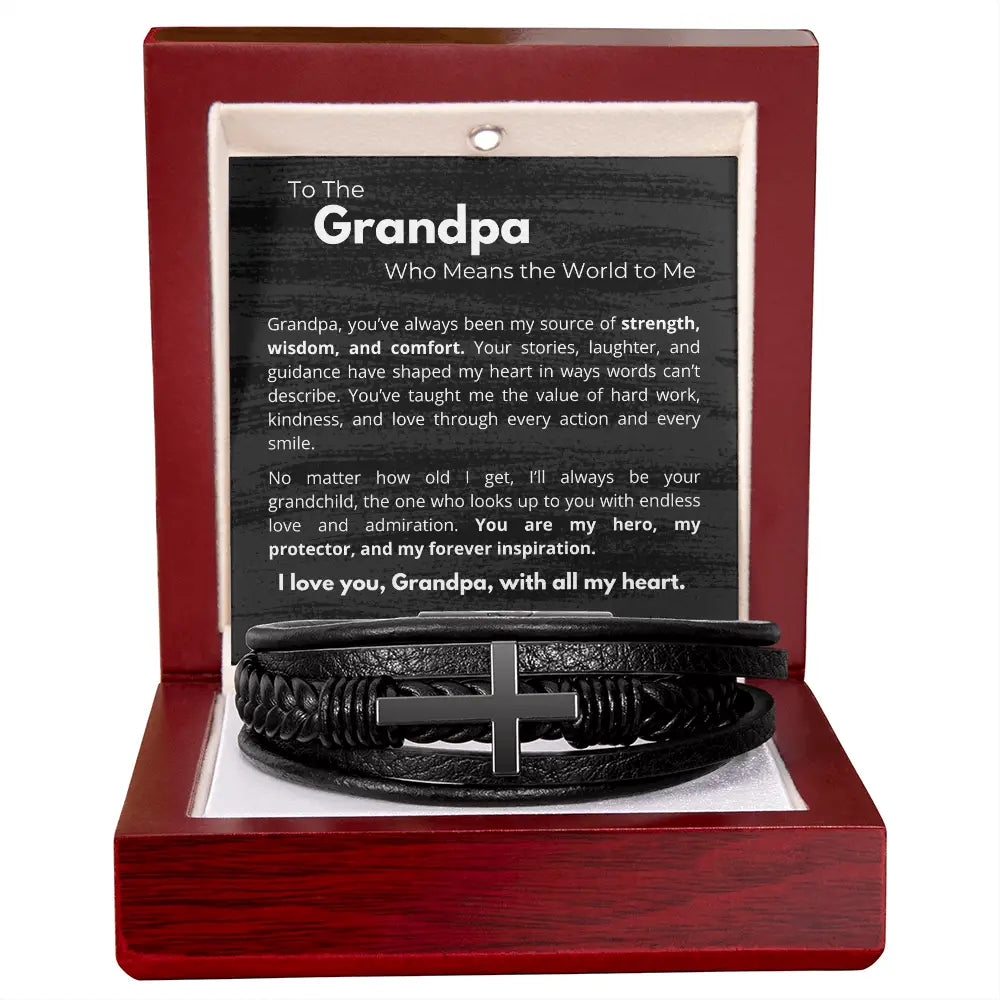 "To My Grandpa" Bracelet – Perfect Gift from Granddaughter or Grandson