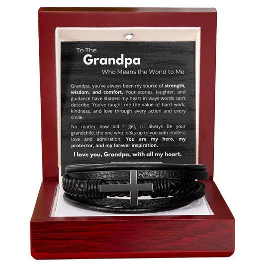 "To My Grandpa" Bracelet – Perfect Gift from Granddaughter or Grandson
