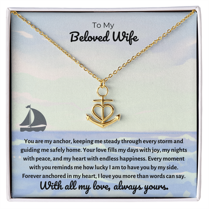 To My Wife – Anchor Pendant Necklace