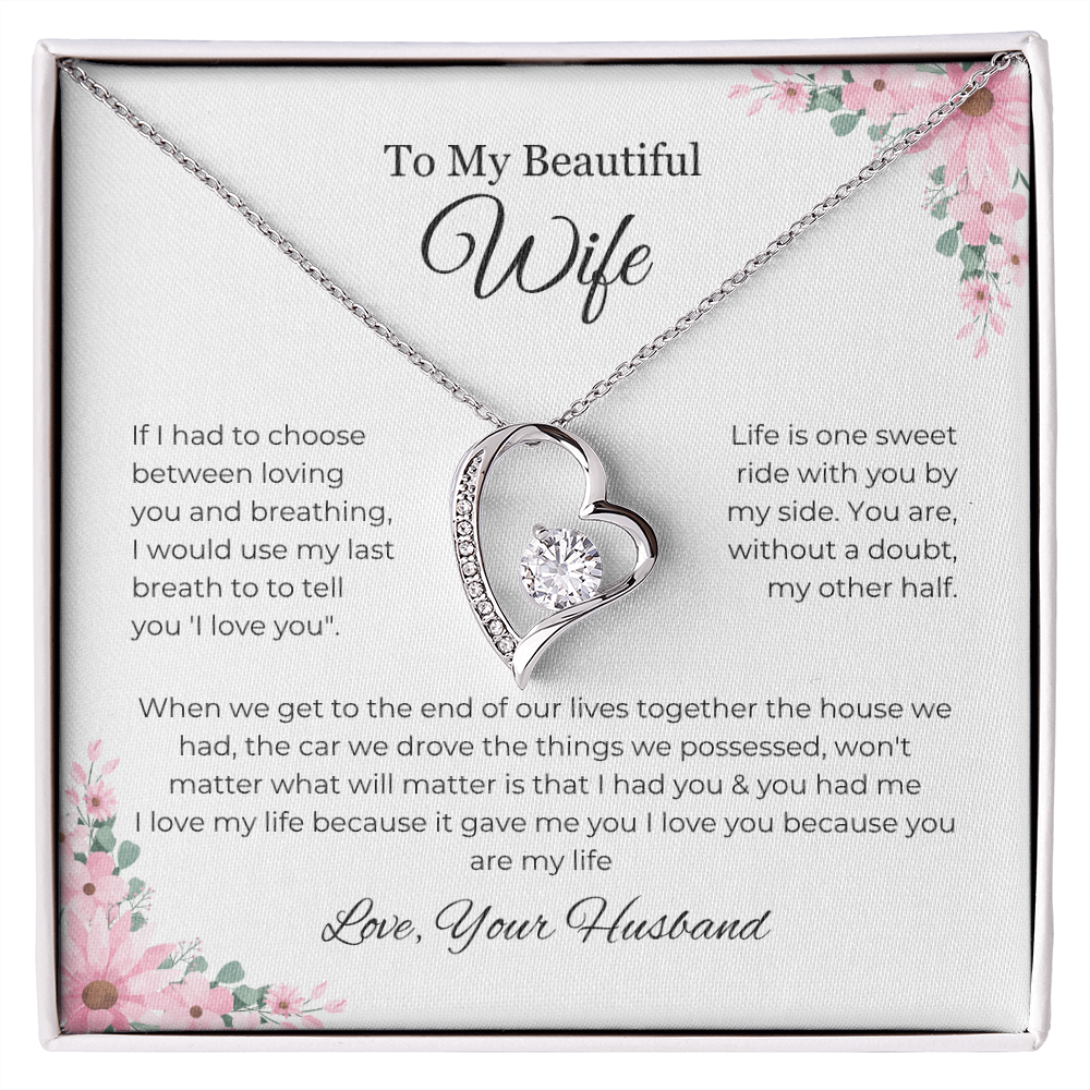 To My Beautiful Wife - Forever Love Necklace