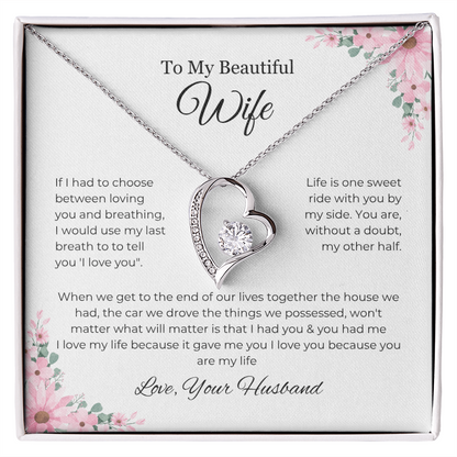 To My Beautiful Wife - Forever Love Necklace