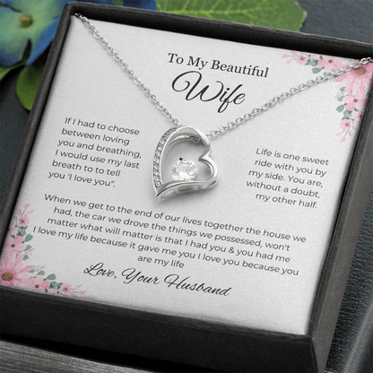 To My Beautiful Wife - Forever Love Necklace
