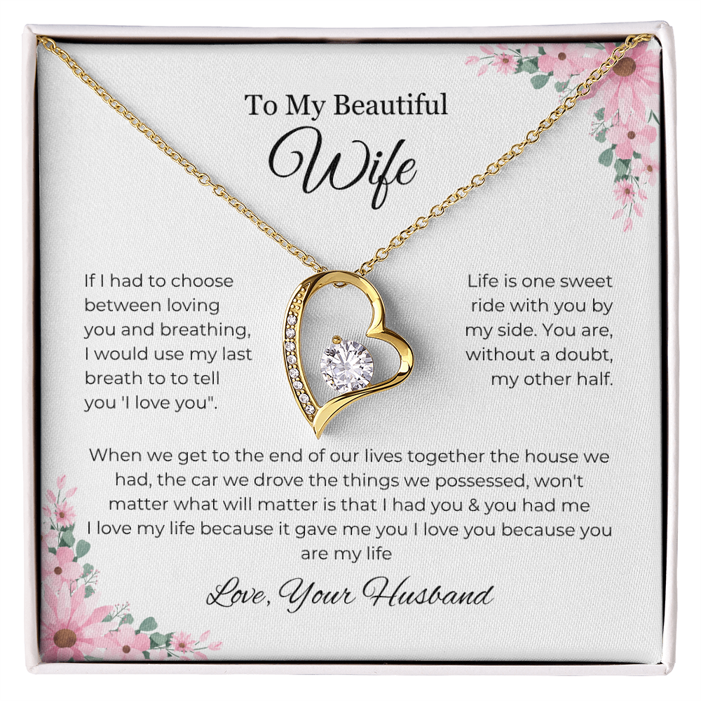 To My Beautiful Wife - Forever Love Necklace