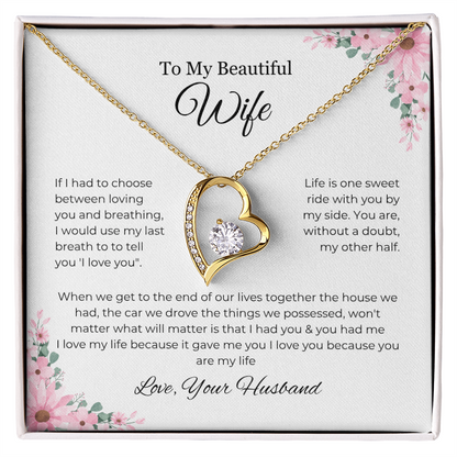 To My Beautiful Wife - Forever Love Necklace
