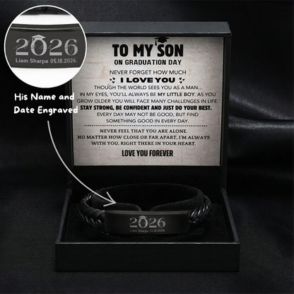 Son's Personalized Graduation Milestone Bracelet