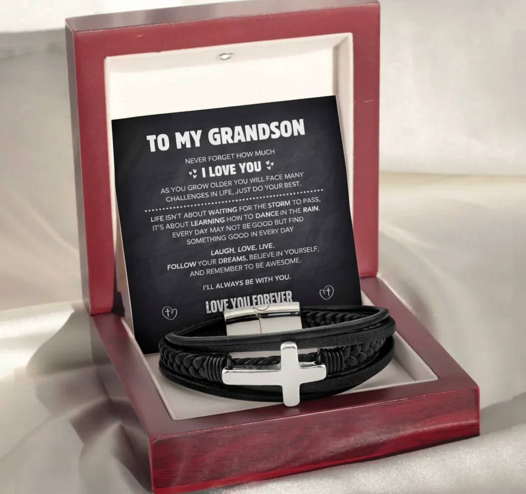 Grandson's Eternal Cross Faith Bracelet