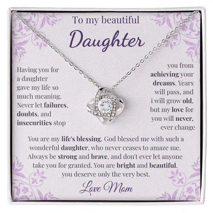 To My Beautiful Daughter – Love Knot Necklace
