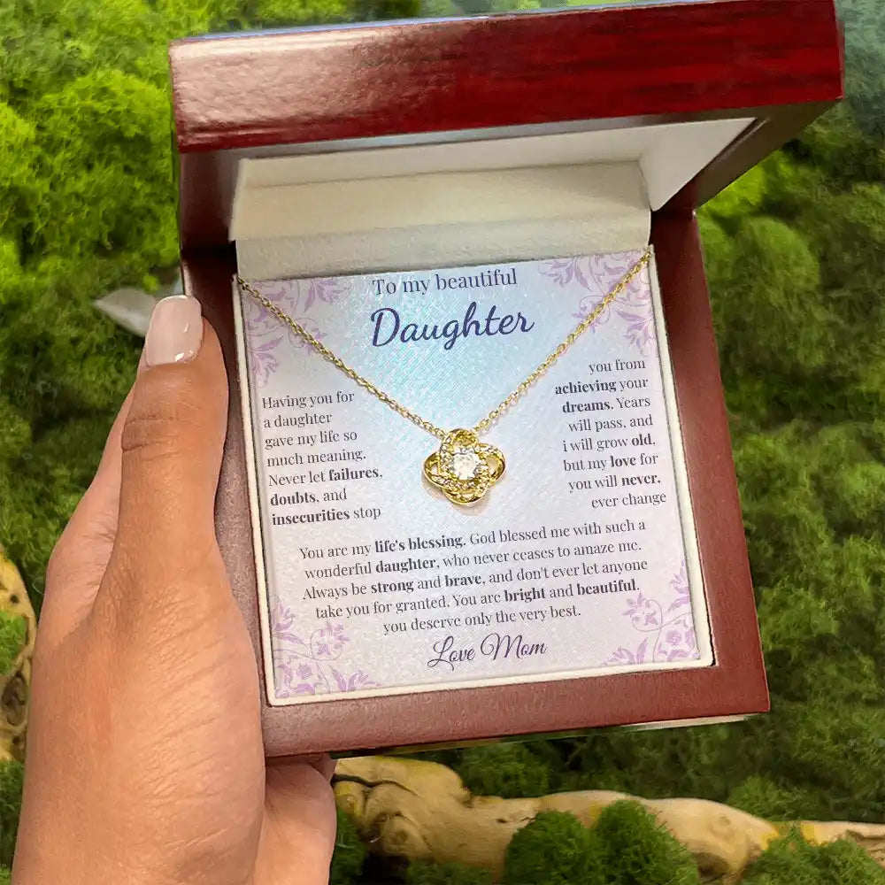 To My Beautiful Daughter – Love Knot Necklace